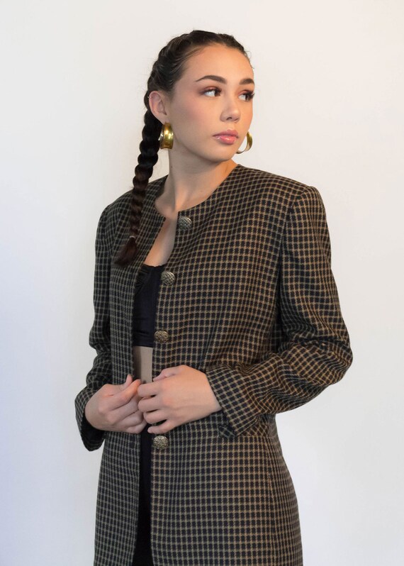 Oversized PLAID Blazer. Vintage 80s Plaid Blazer.… - image 6