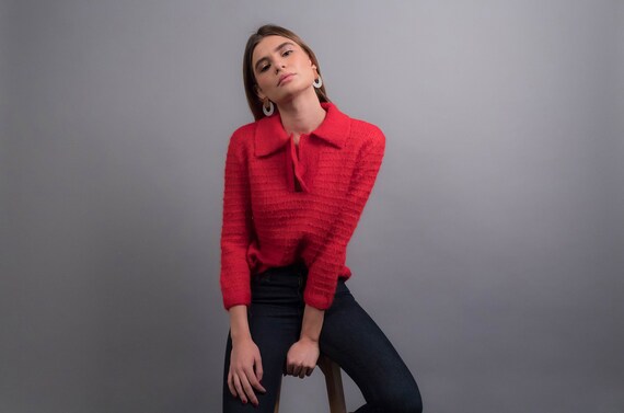 Vintage MOHAIR Sweater. Vintage 50s Sweater. 50s J