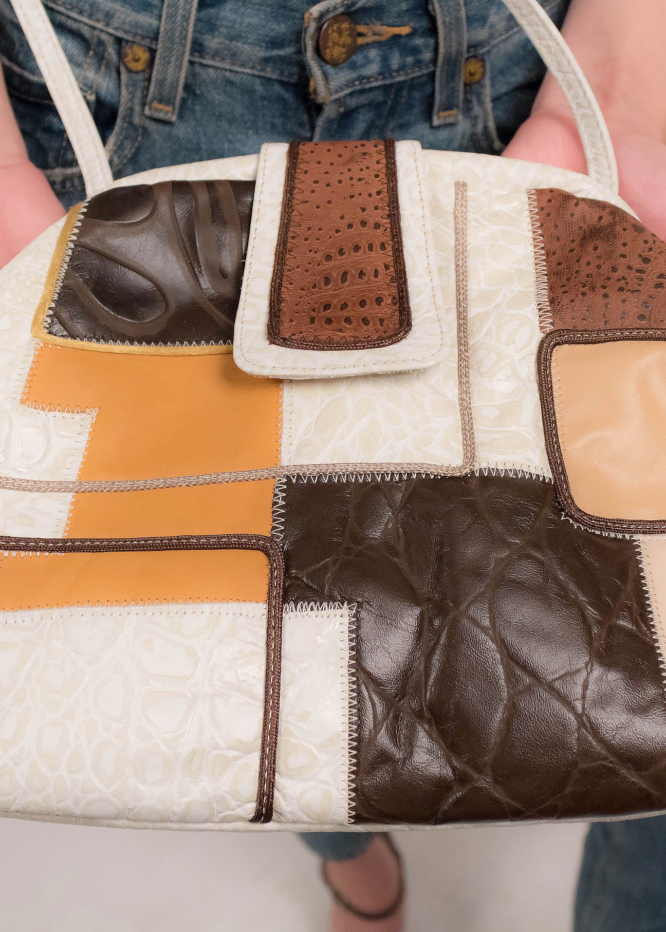 Patchwork Leather Oversized Purse – the SHUDIO