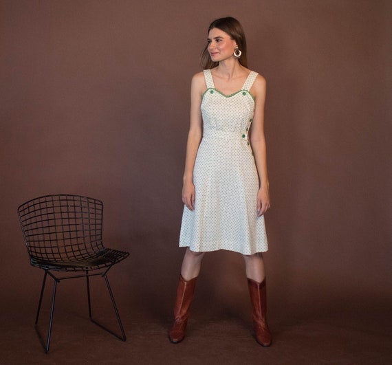 40s POLKA DOT Dress. Vintage 40s Dress. 40s Cotton