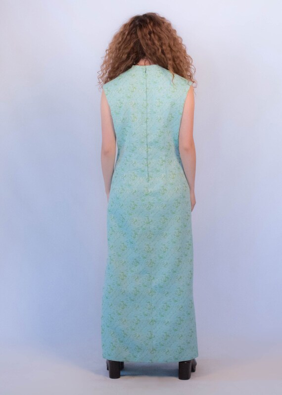 1960s Floral Brocade Maxi Dress size M/L - image 7