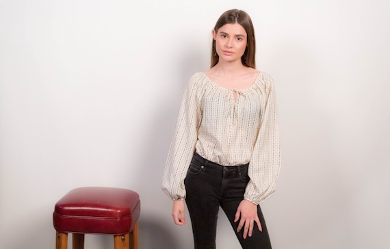 Chessa Davis Balloon Sleeve Peasant Blouse size S/