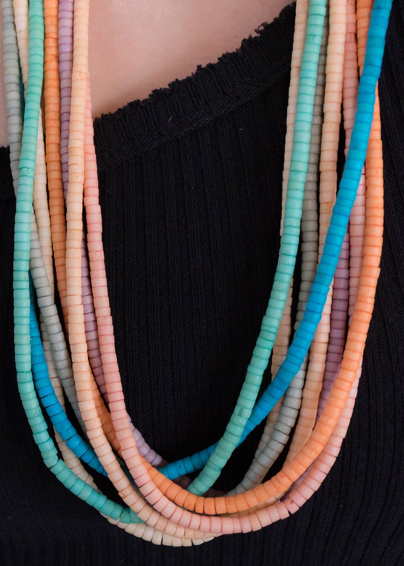 70s Bohemian Multi-Strand Beaded Necklace image 5