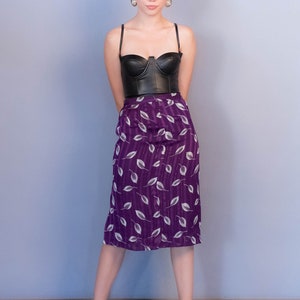 Floral Jacquard Metallic Pencil Skirt size M image 4