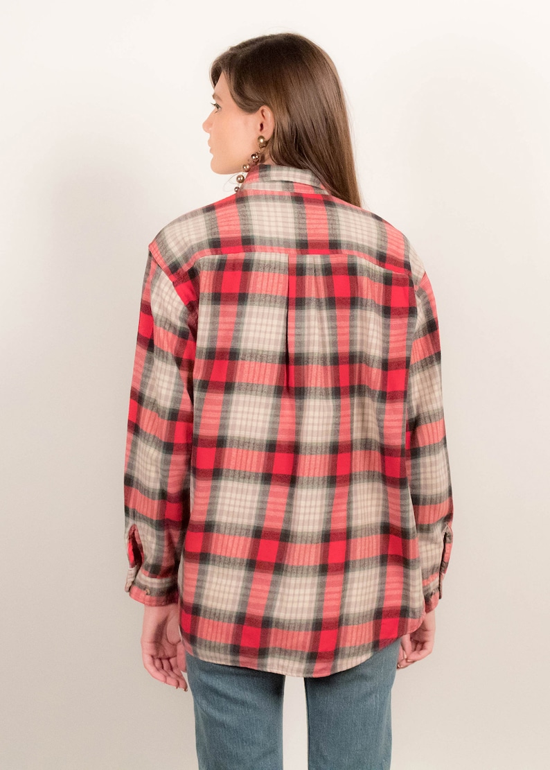 90s Eddie Bauer Cotton Plaid Overshirt size XS/S/M image 8