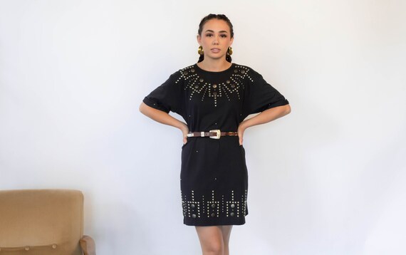 SOUTHWESTERN Studded Dress. Vintage 80s Dress. Vin