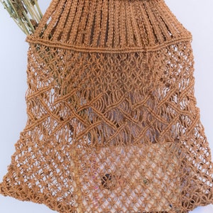 Vintage Boho Crochet Jute Market Bag image 3