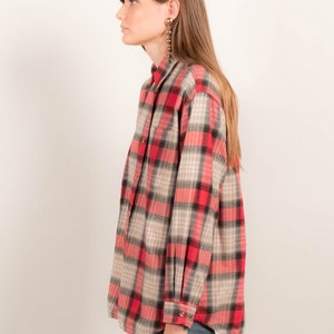 90s Eddie Bauer Cotton Plaid Overshirt size XS/S/M image 9