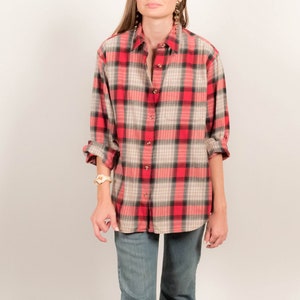 90s Eddie Bauer Cotton Plaid Overshirt size XS/S/M image 7