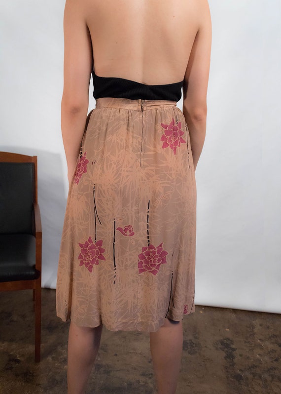 Floral SILK Skirt. 80s High-Waisted Skirt. Vintag… - image 8