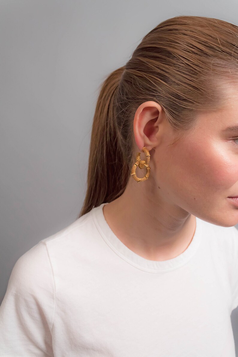 Hoop Earrings / Statement Earrings / 80s Hoop Earrings / Big Earrings / Gold Hoop Earrings / Statement Hoop Earrings image 9
