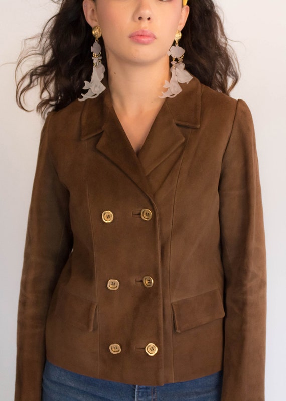 60s Mod Brown Suede Jacket size XS/S - image 3