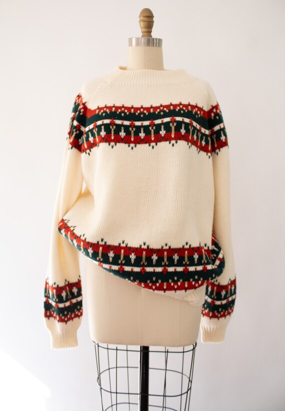 Vintage 70s Nordic Sweater, Boho Oversized Sweate… - image 6