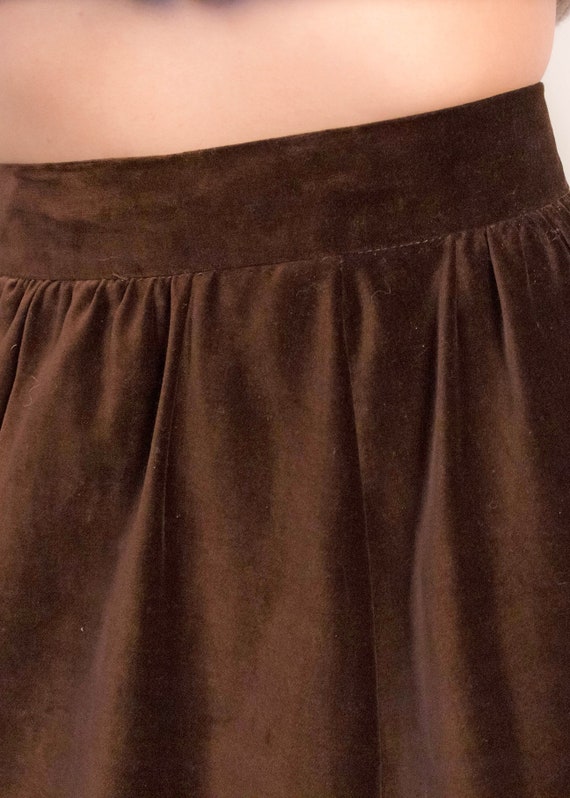 Brown Velvet Full Maxi Skirt size M - image 2