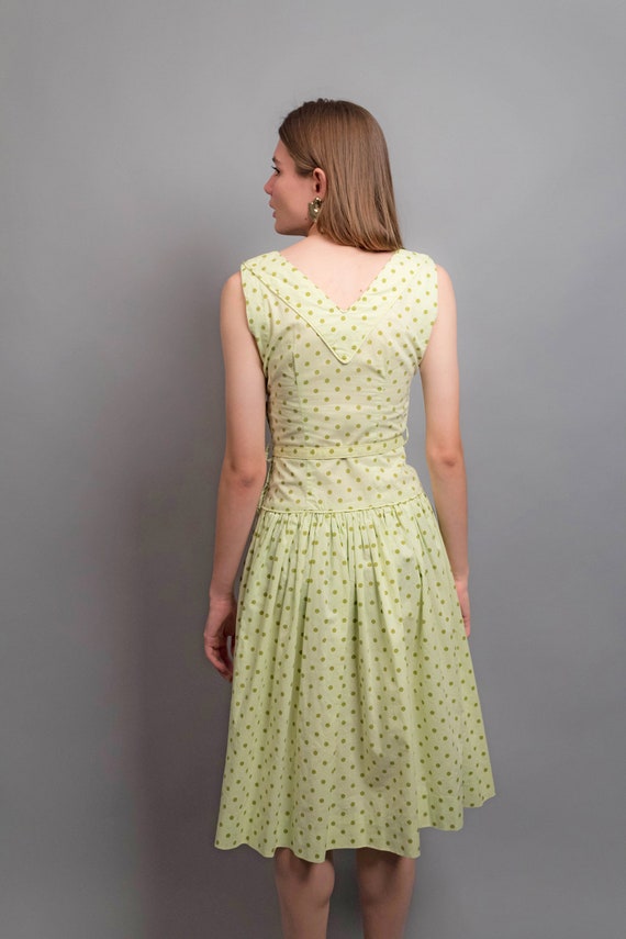 50s Vintage Dress / Polka-Dot Dress / Summer Dres… - image 8