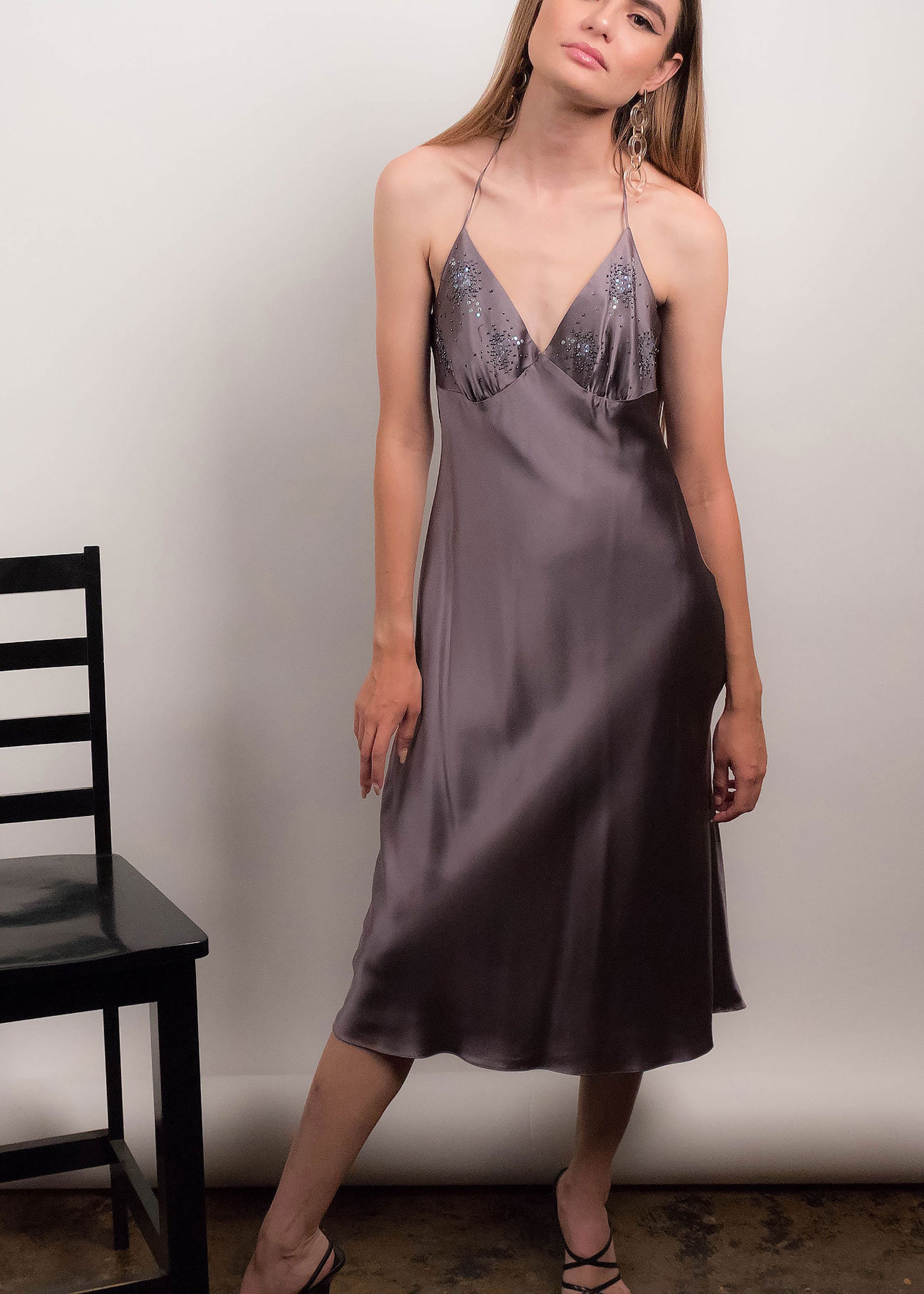 Vestido de slip SILK de los 90. Vintage 90s vestido. Vestido Etsy