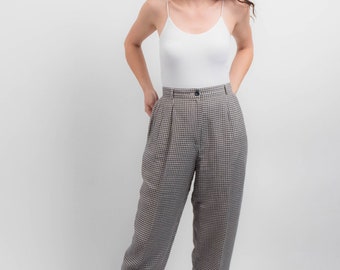 Linen Trousers Natural Beige 90’s～ Vintage 90's NWT Liz & Co. Beige Relaxed Linen Beachy High