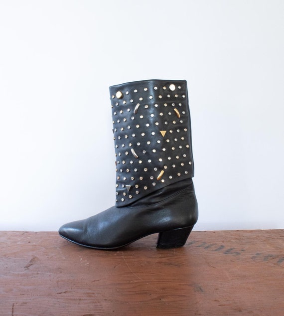靴 Vintage Studded Design Boots Vintage Studded Design Boots （Hbeylia Vintage Combat Boots