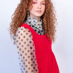60s Red Velvet Mod Maxi Dress size XS/S image 6