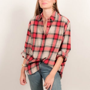 90s Eddie Bauer Cotton Plaid Overshirt size XS/S/M image 10