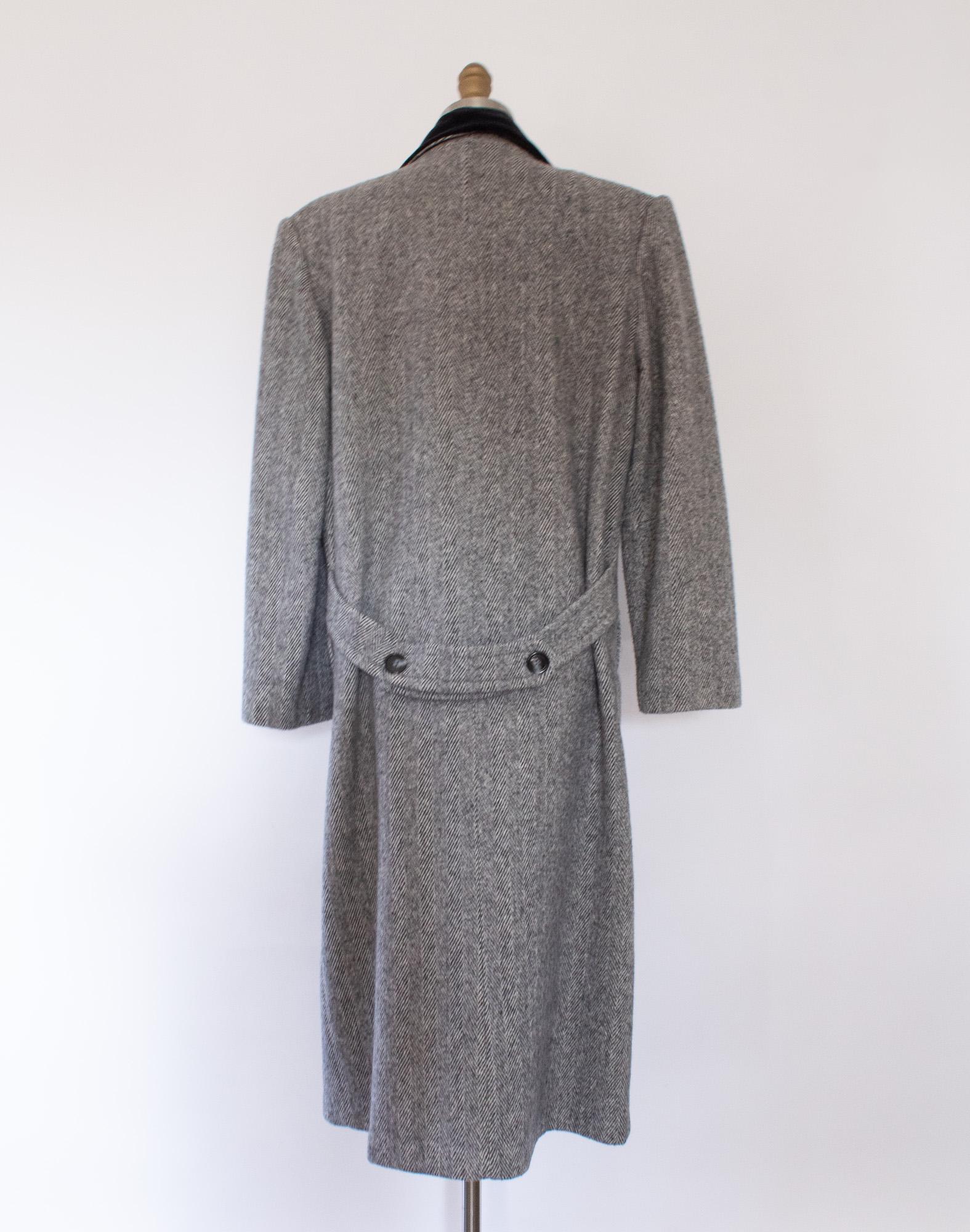 ジャケット・アウター HAND MADE herringbone over wool coat Vintage 80s Single Breasted Wool Herringbone Coat 36UK 46IT