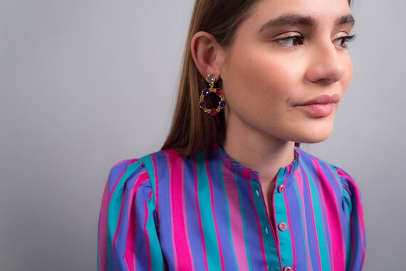 Statement RHINESTONE Earrings. Multi-Color Earrin… - image 6