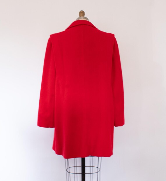 80s Bold Shoulder Structured Red Wool Coat, Vinta… - image 9