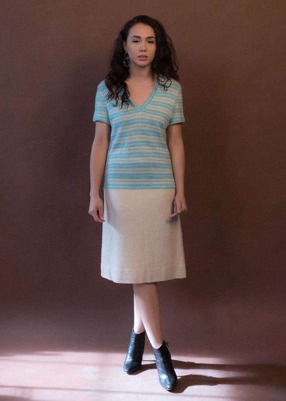 Vintage 60s Mod Striped Knit Dress size: S/M - image 7