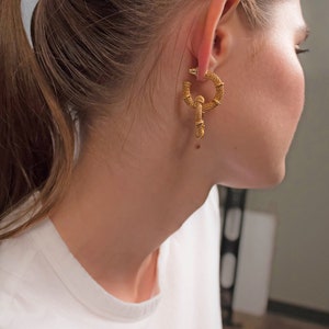 Hoop Earrings / Statement Earrings / 80s Hoop Earrings / Big Earrings / Gold Hoop Earrings / Statement Hoop Earrings image 6
