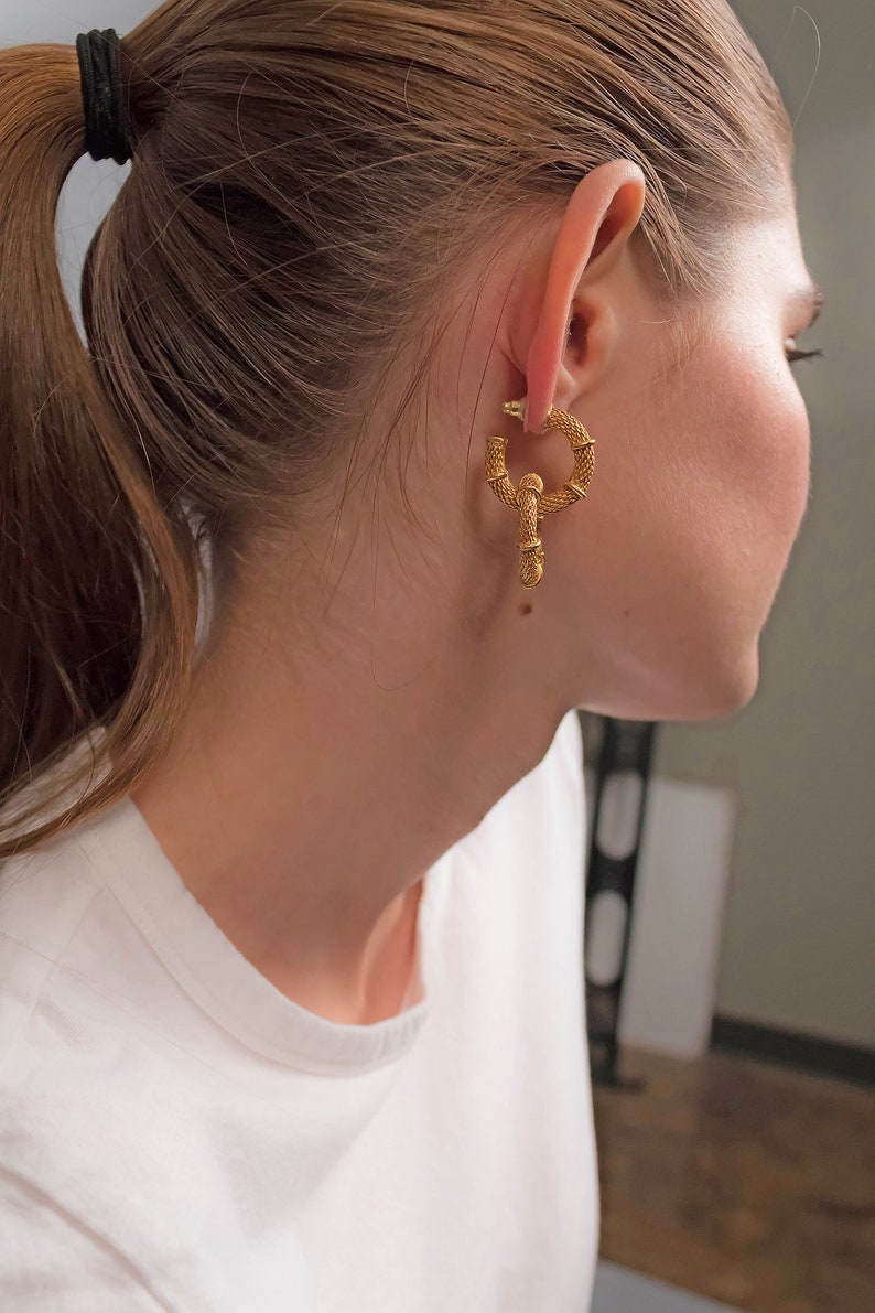 Hoop Earrings / Statement Earrings / 80s Hoop Earrings / Big Earrings / Gold Hoop Earrings / Statement Hoop Earrings image 6