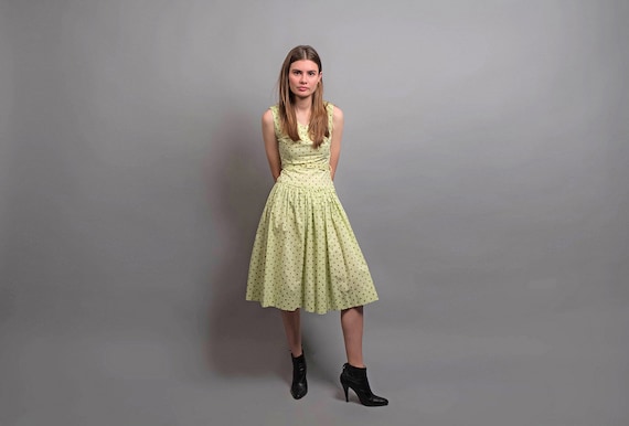 50s Vintage Dress / Polka-Dot Dress / Summer Dres… - image 1
