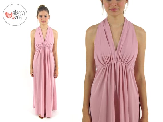 dusty pink boho dress