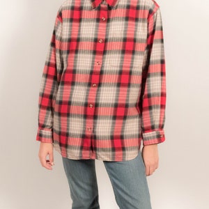 90s Eddie Bauer Cotton Plaid Overshirt size XS/S/M image 3