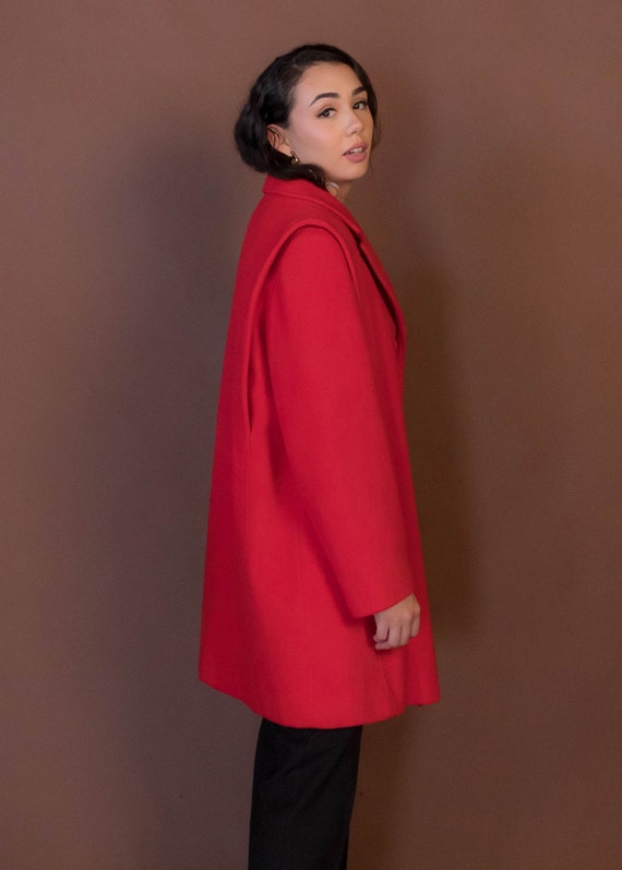 Oversized Structured Red Wool Coat sizes M/L - image 9