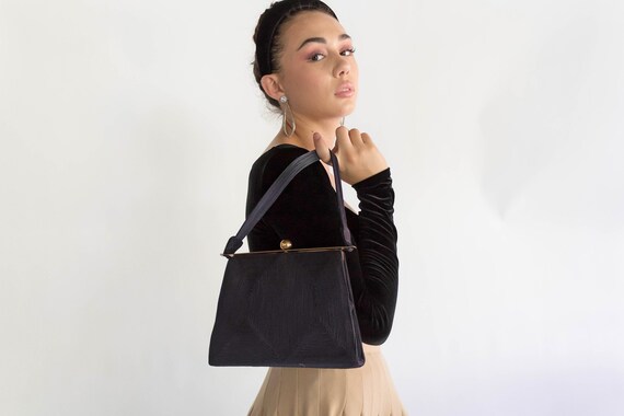 50s CORDE Bag. Vintage Black Corde Purse. 50s Cord