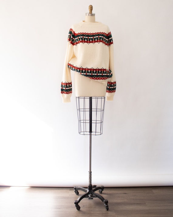 Vintage 70s Nordic Sweater, Boho Oversized Sweate… - image 1
