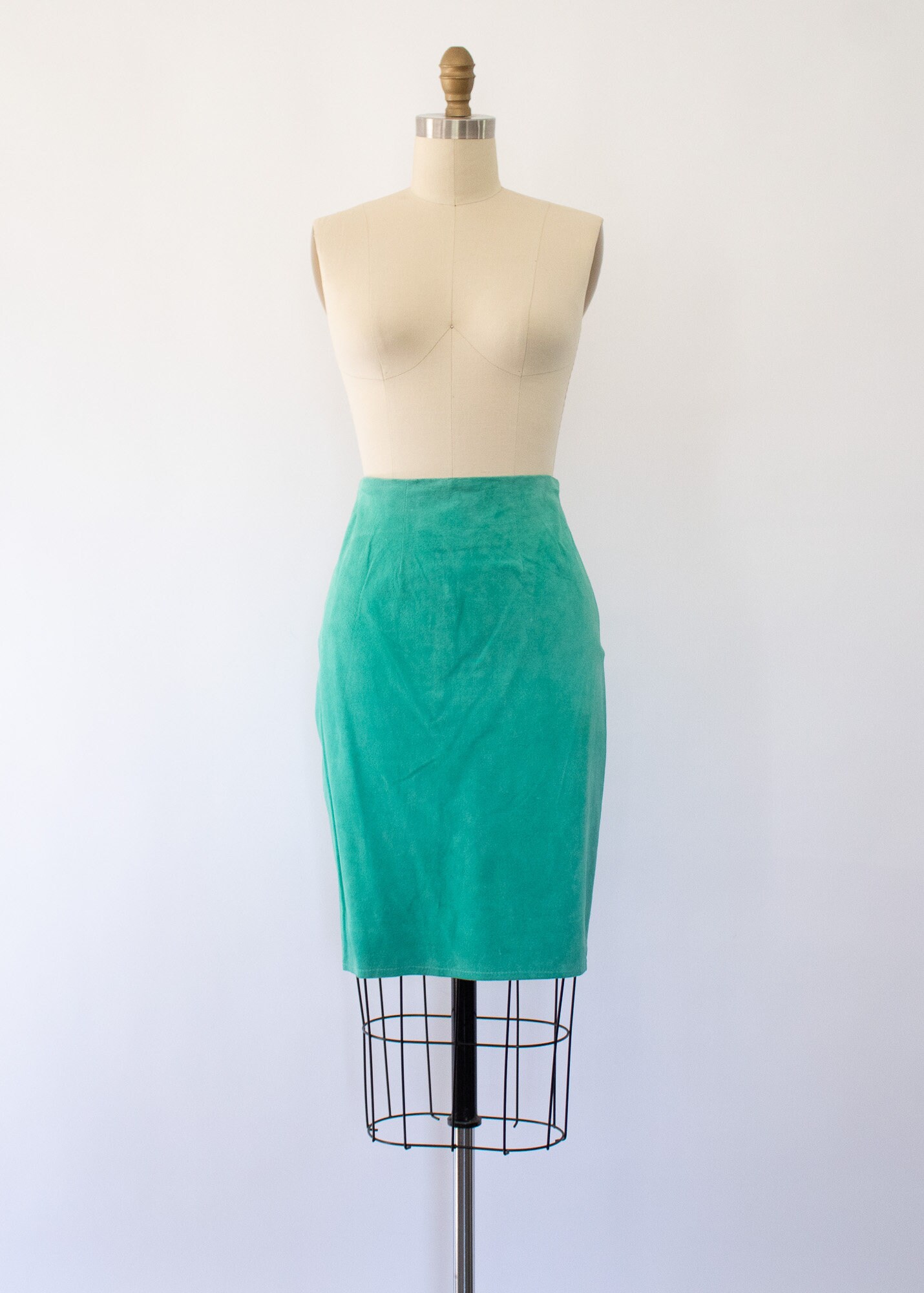80s High waisted Leather Skirt Vintage Pencil Teal Leather Skirt S Etsy Canada