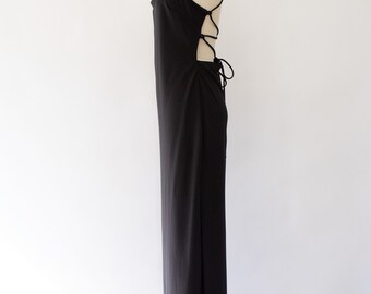 90s Criss-cross Exposed-back Dress, Vintage Minimal Slip