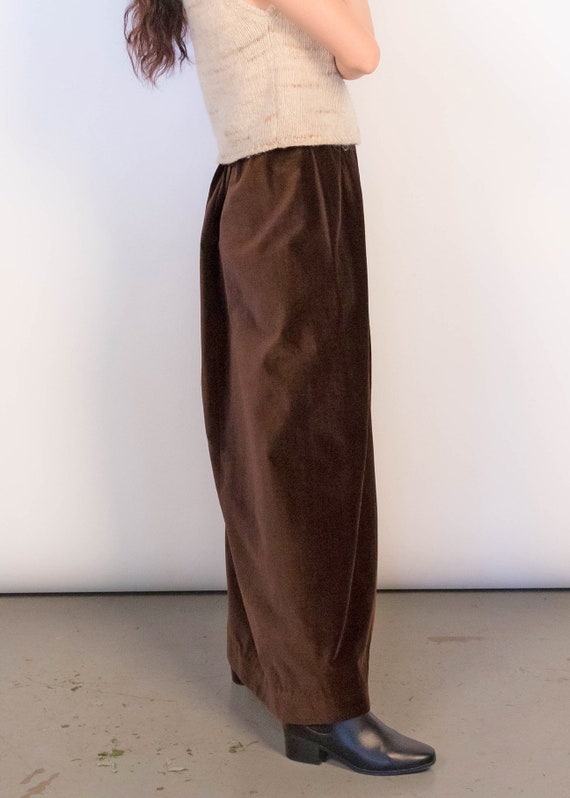 Brown Velvet Full Maxi Skirt size M - image 9