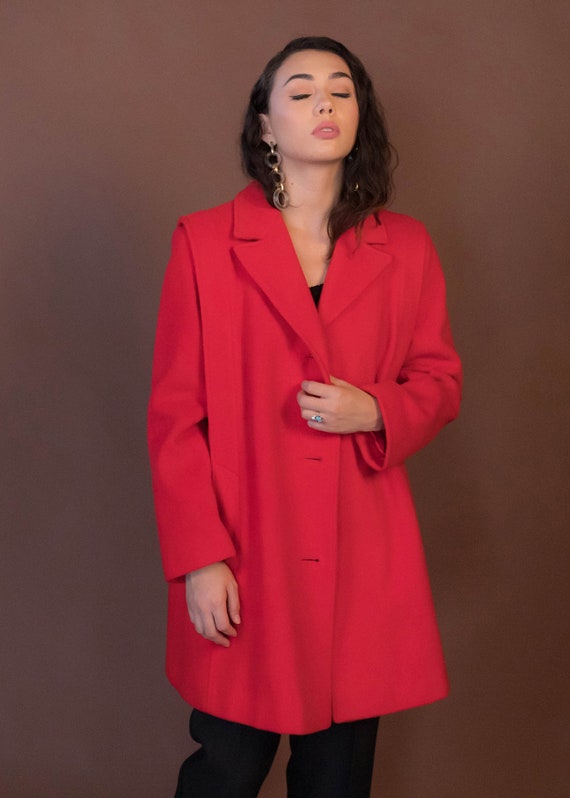 Oversized Structured Red Wool Coat sizes M/L - image 10