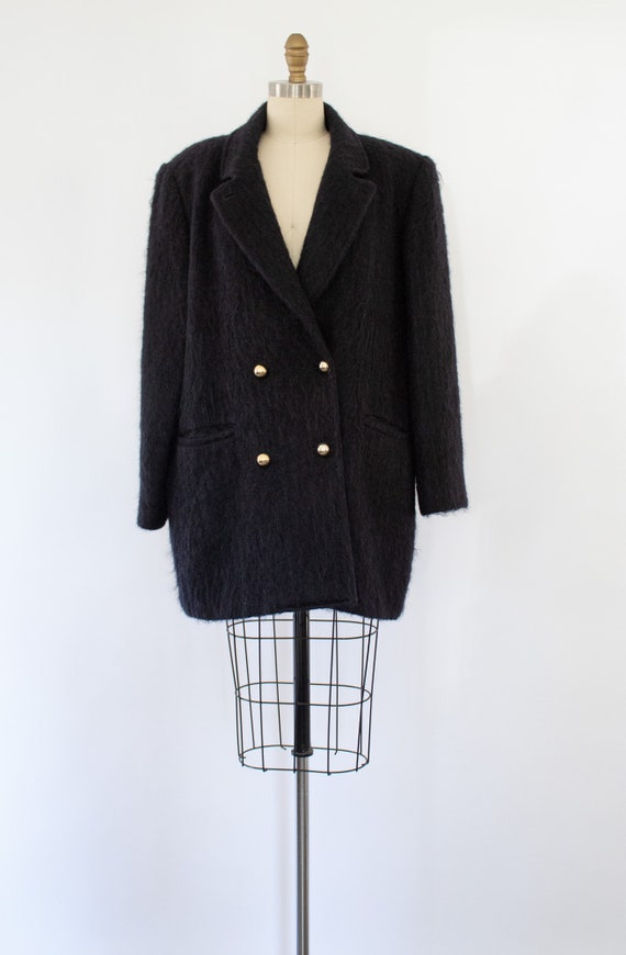 80s Mohair Double-Breasted Coat, Vintage Oversize… - image 7