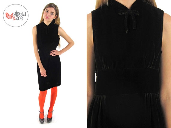 Vintage 60s Brown Velvet Dress / 60s Sheath / Vint