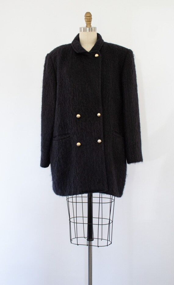 80s Mohair Double-Breasted Coat, Vintage Oversize… - image 3