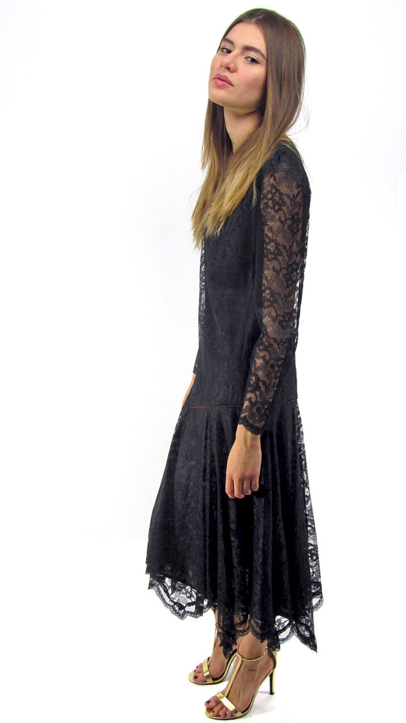 À la vente Vintage des années 80 robe mouchoir en dentelle ...