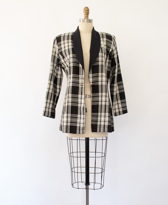 80s Menswear Plaid Blazer, Vintage Classic Nipped… - image 6