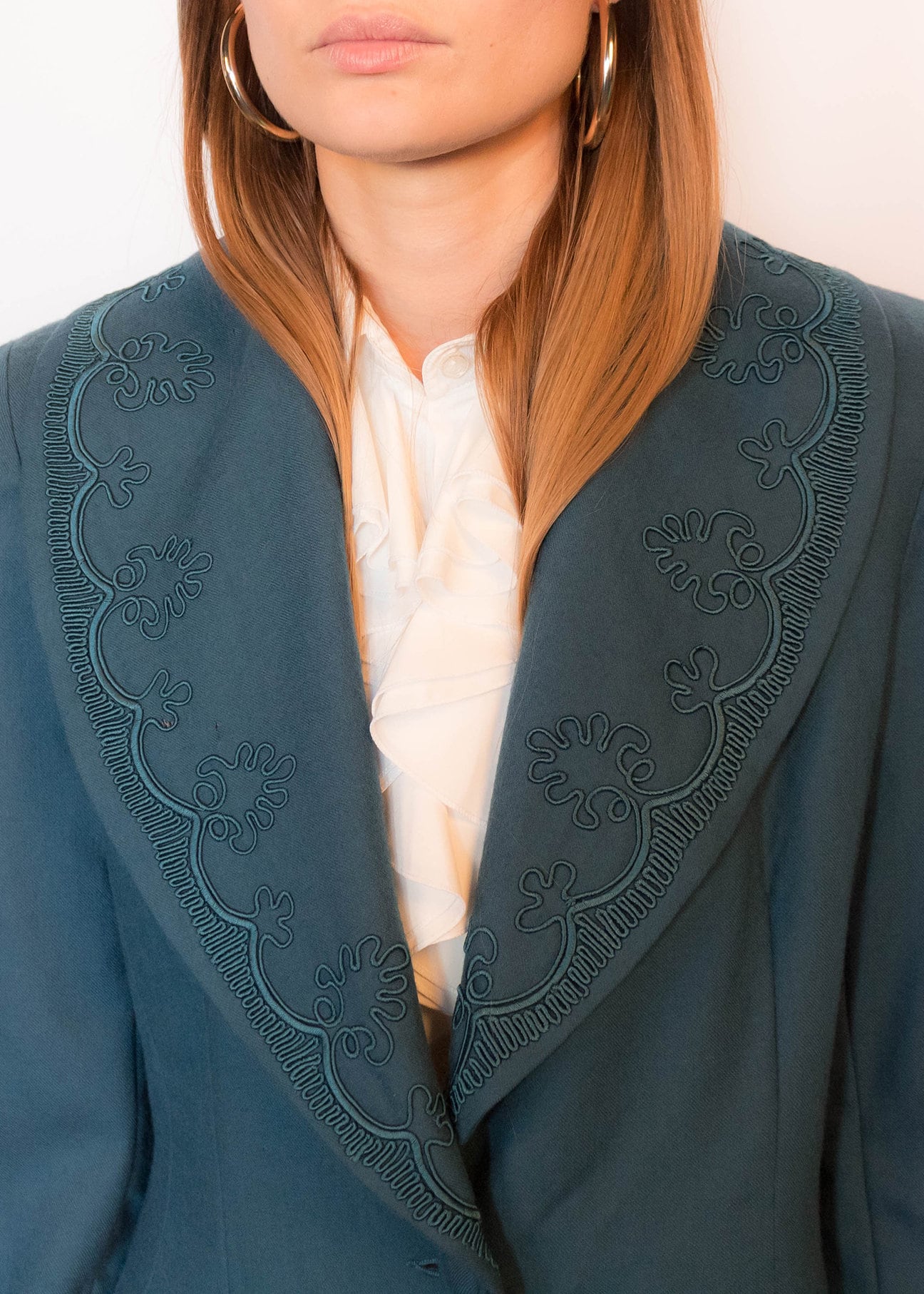 80s Soutache Wool Shawl Collar Wool Blazer Size S/M - Etsy