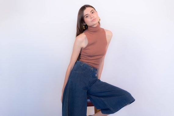 70s Boho Denim Culottes size XS - image 1