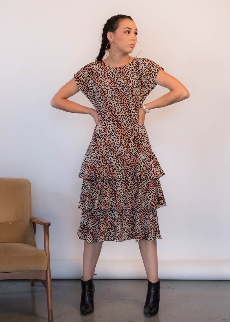 80s leopard print dress