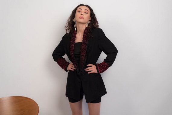 80s SOUTACHE Blazer. Vintage 80s Blazer. Oversized