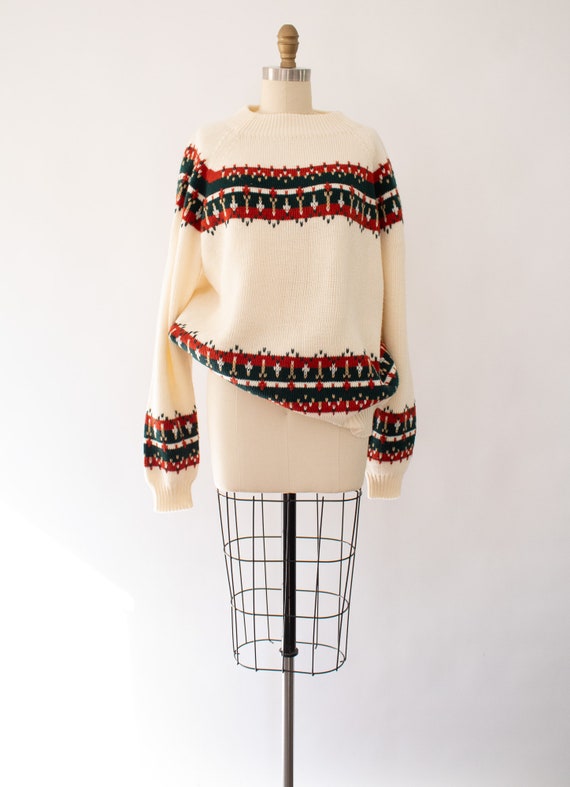 Vintage 70s Nordic Sweater, Boho Oversized Sweate… - image 4